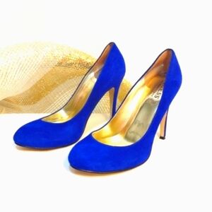 Guess by Marciano Blue Suede Heels Cobalt Leather True Blue Size 6